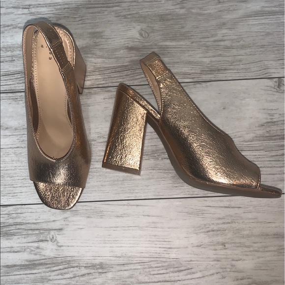 rose gold sling back shoes